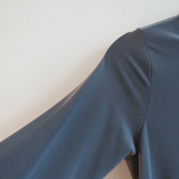 SYMPLI Trapeze Tunic 3/4 Sleeve Stretch Lagenlook in Melange Gunmetal US 4 NWT - Picture 7 of 14